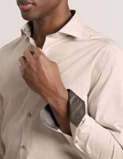 Geo Texture Stretch Cotton Slim Fit Shirt