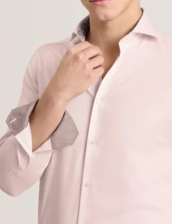 Geo Texture Stretch Cotton Slim Fit Shirt