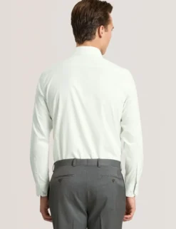 Geo Texture Stretch Cotton Slim Fit Shirt