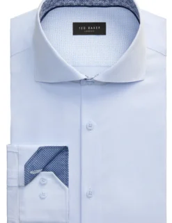 Geo Texture Stretch Cotton Slim Fit Shirt