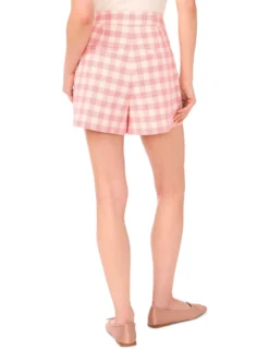 Gingham Tailored High-Waisted Shorts