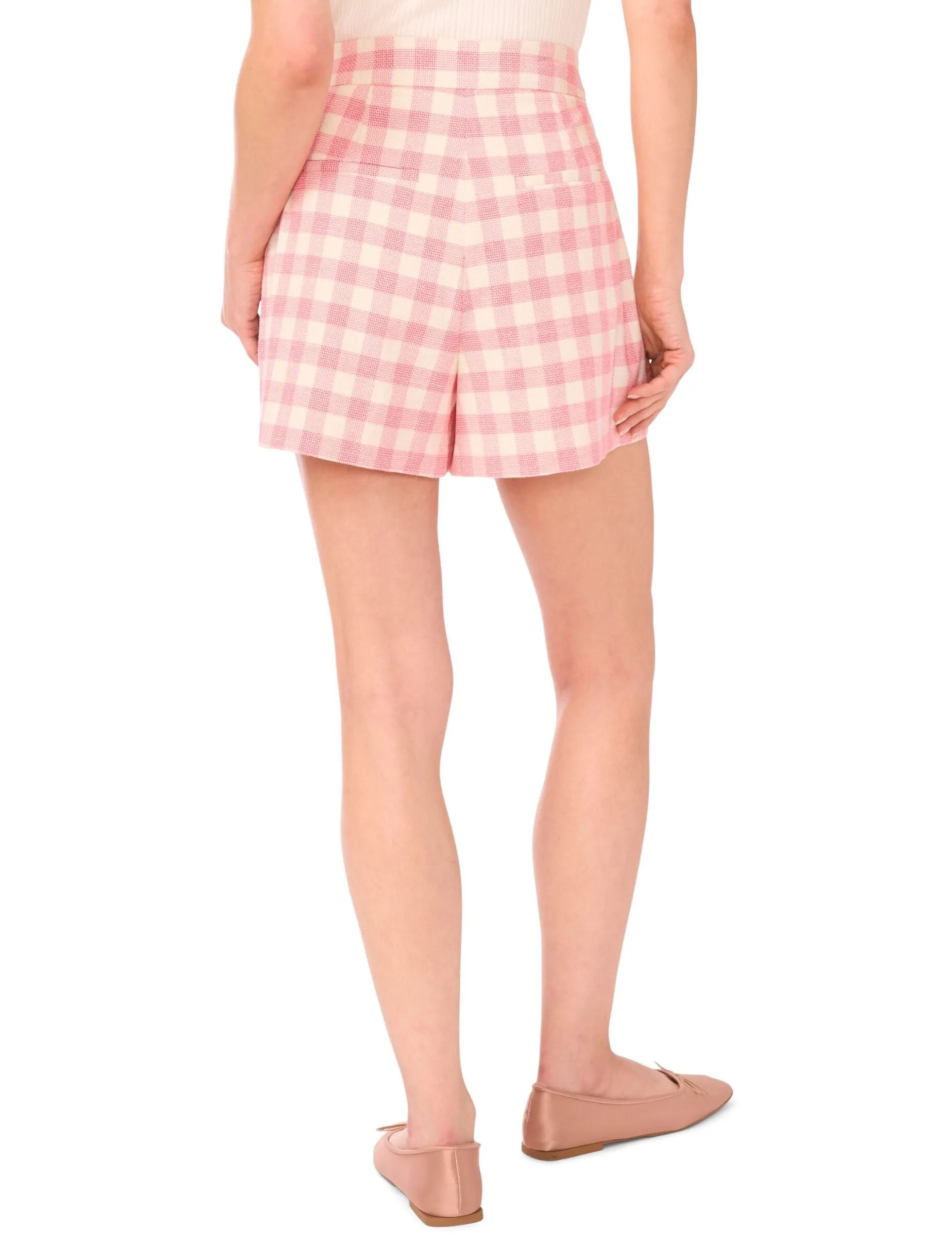 Gingham Tailored High-Waisted Shorts