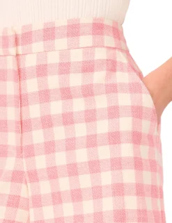 Gingham Tailored High-Waisted Shorts