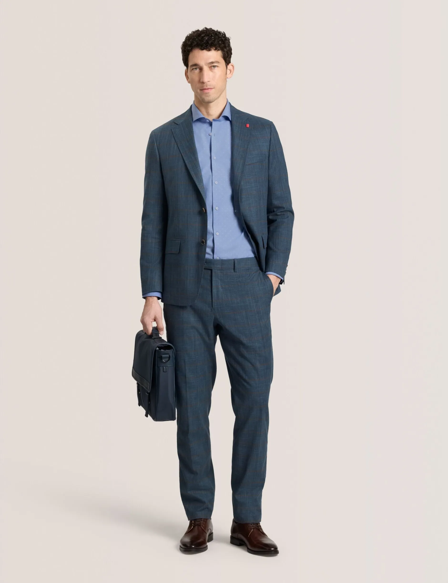 Glen Check Cotton Blend Suit Jacket
