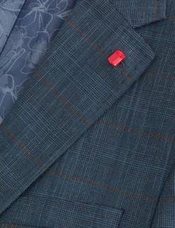 Glen Check Cotton Blend Suit Jacket