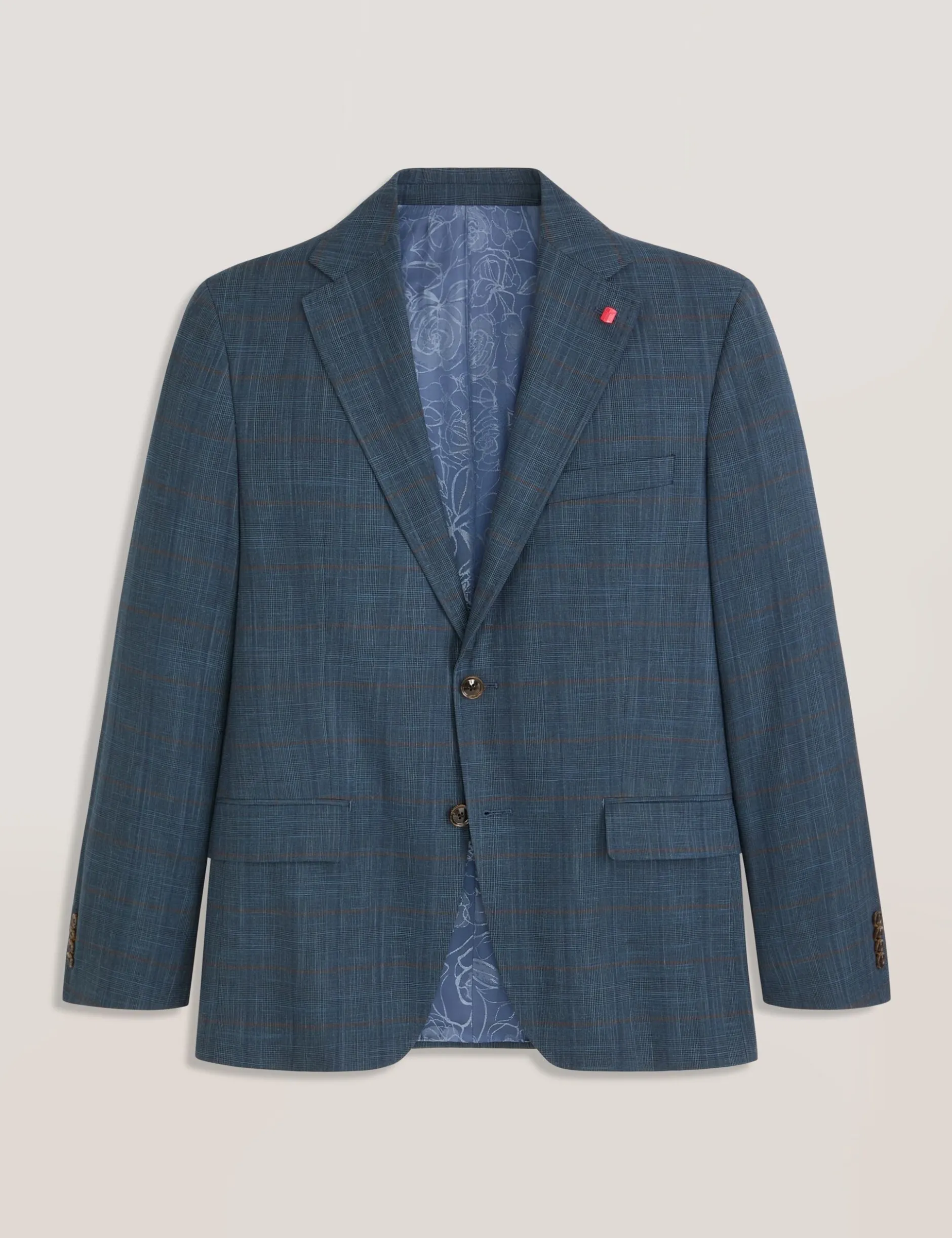Glen Check Cotton Blend Suit Jacket