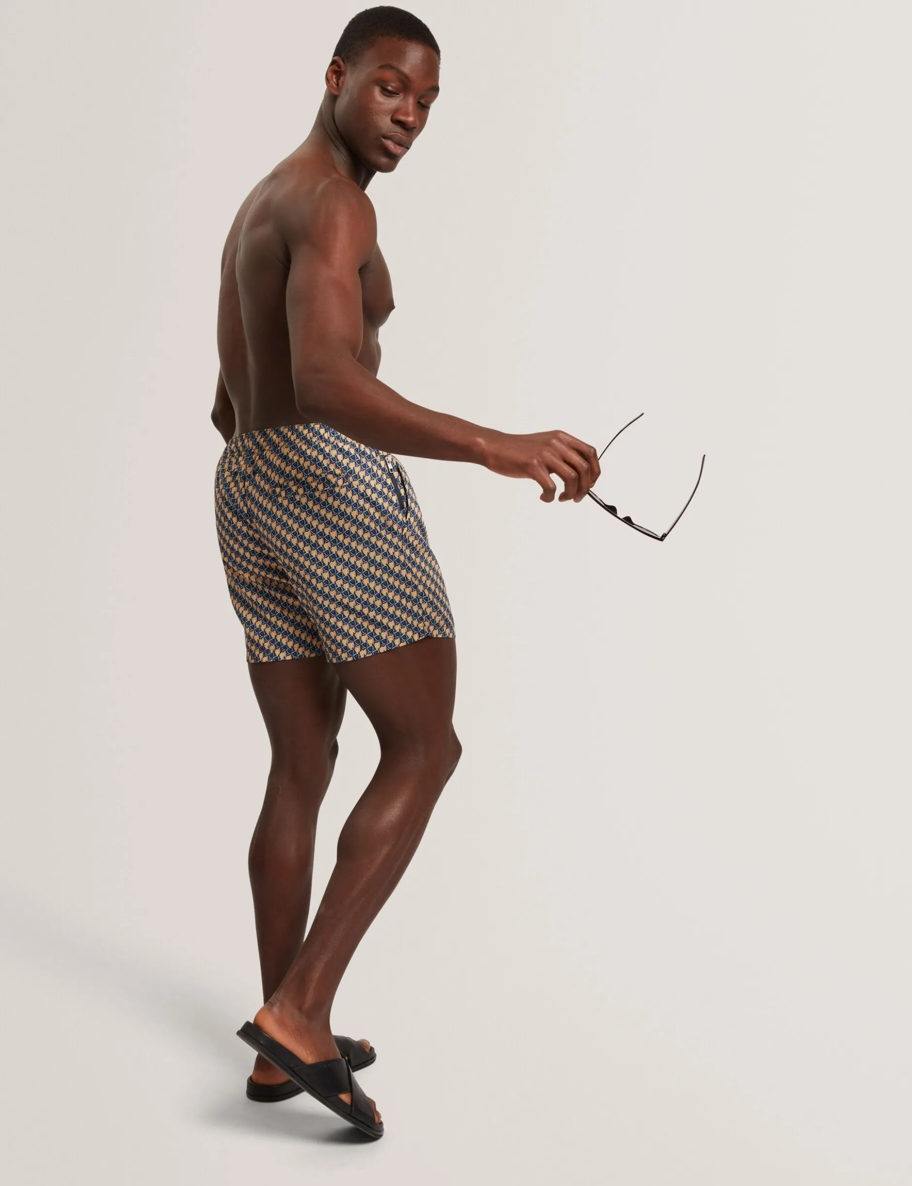 Goldfish Geometric Print Swim Shorts