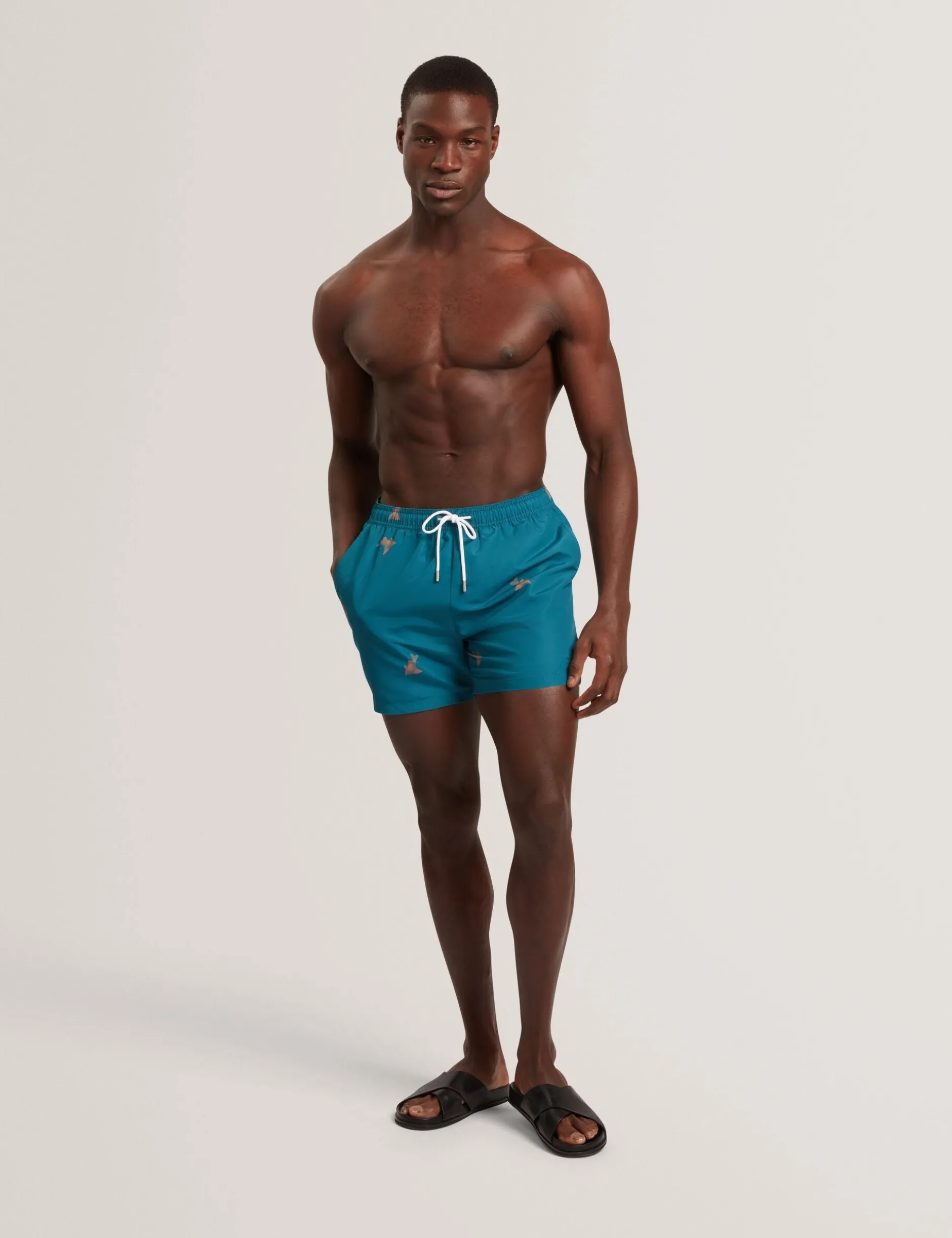 Goldfish Print Drawstring Swim Shorts