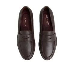Grained Leather Penny Loafers