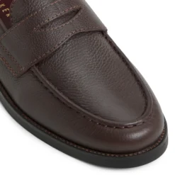 Grained Leather Penny Loafers