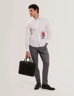 Graphic Patch Relaxed Fit Cotton Shirt