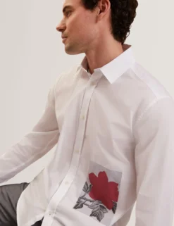 Graphic Patch Relaxed Fit Cotton Shirt