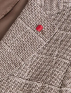 Grid Check Cotton Blend Blazer