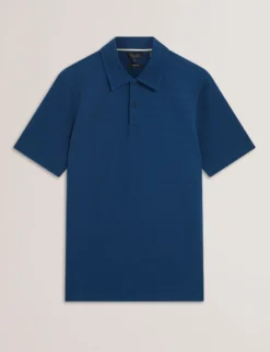 Grid Texture Woven Short Sleeve Polo