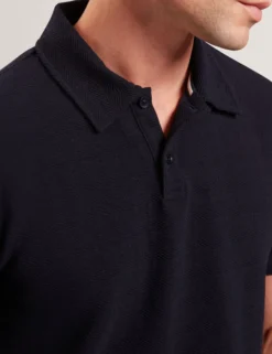 Grid Texture Woven Short Sleeve Polo