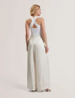 Halter Neck Knit Bodice Jumpsuit