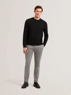 Herringbone Knit Crew Neck Sweater