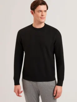 Herringbone Knit Crew Neck Sweater