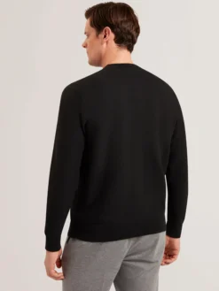 Herringbone Knit Crew Neck Sweater