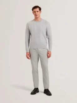 Herringbone Knit Crew Neck Sweater