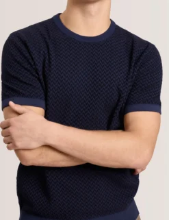 Herringbone Knit Short Sleeve Top