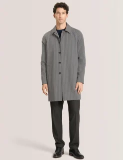 Herringbone Stripe Mac Coat