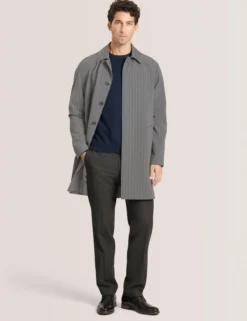 Herringbone Stripe Mac Coat