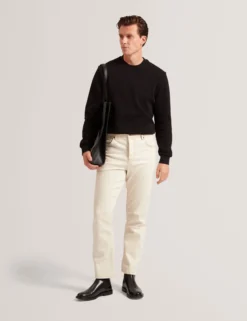 Herringbone Texture Crew Neck Sweatshirt