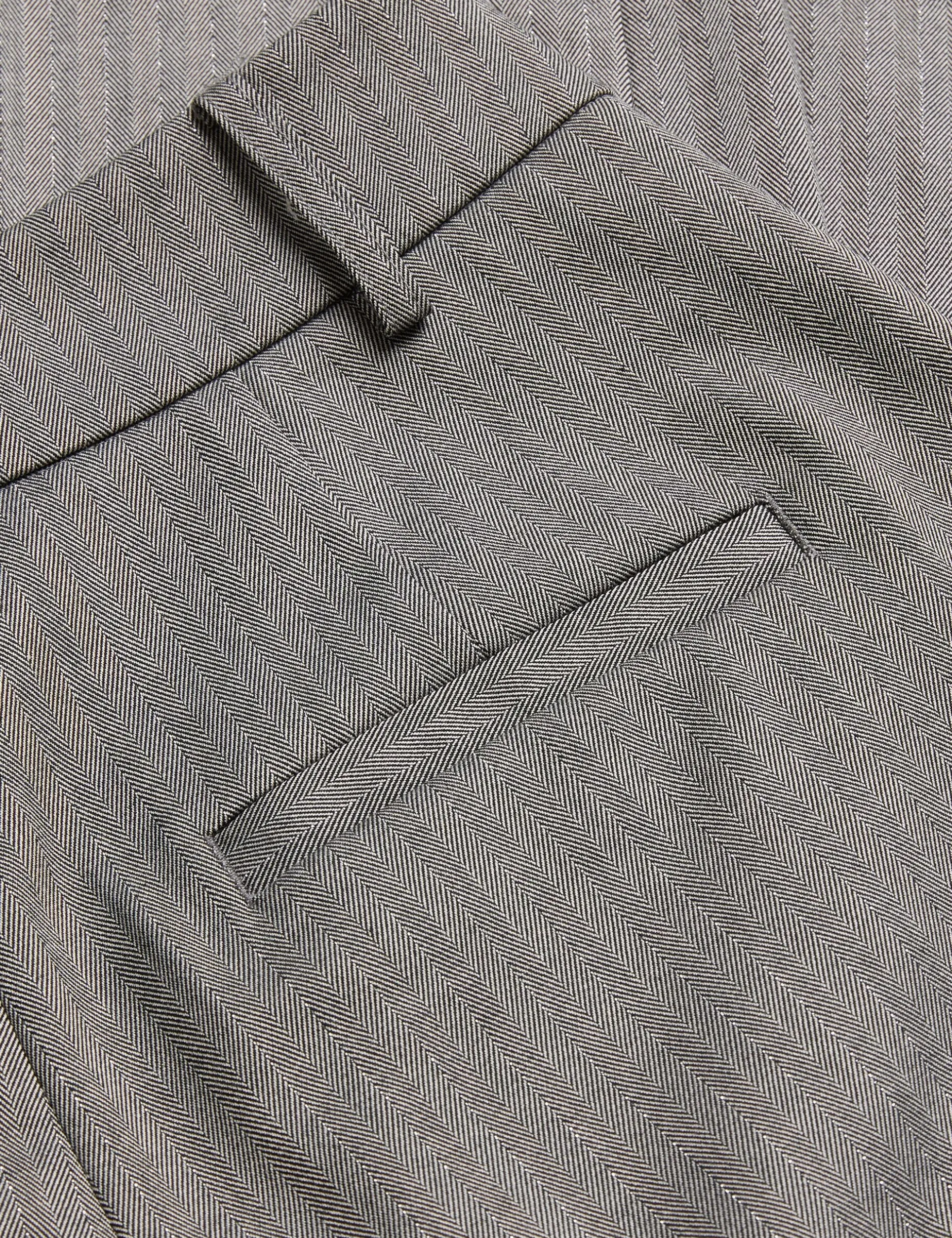 Herringbone Wide Leg Tailored Trousers