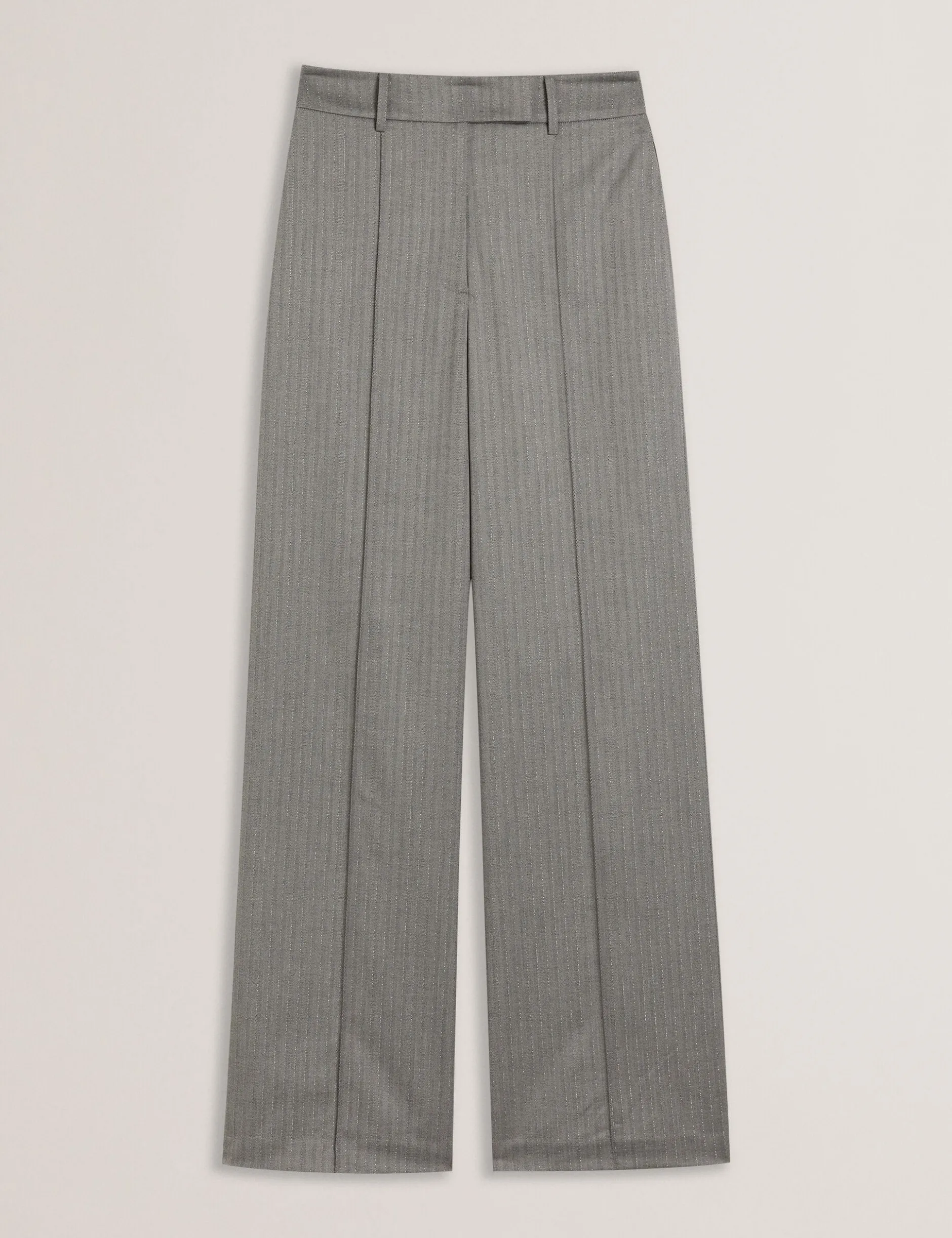 Herringbone Wide Leg Tailored Trousers