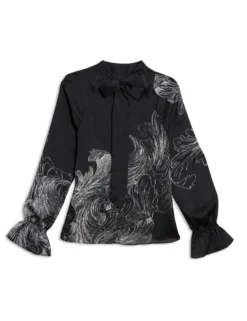 High Neck Long Sleeve Blouse