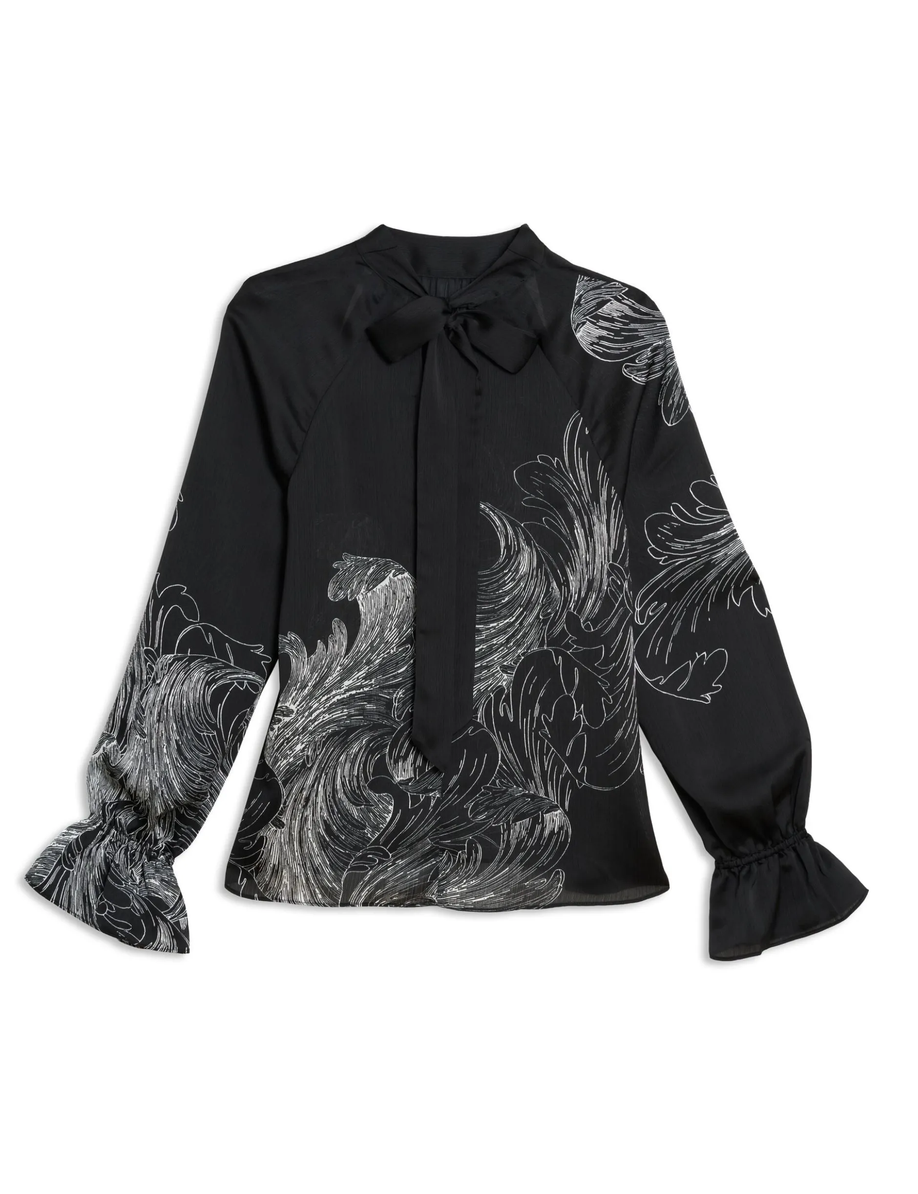 High Neck Long Sleeve Blouse