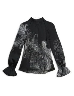 High Neck Long Sleeve Blouse