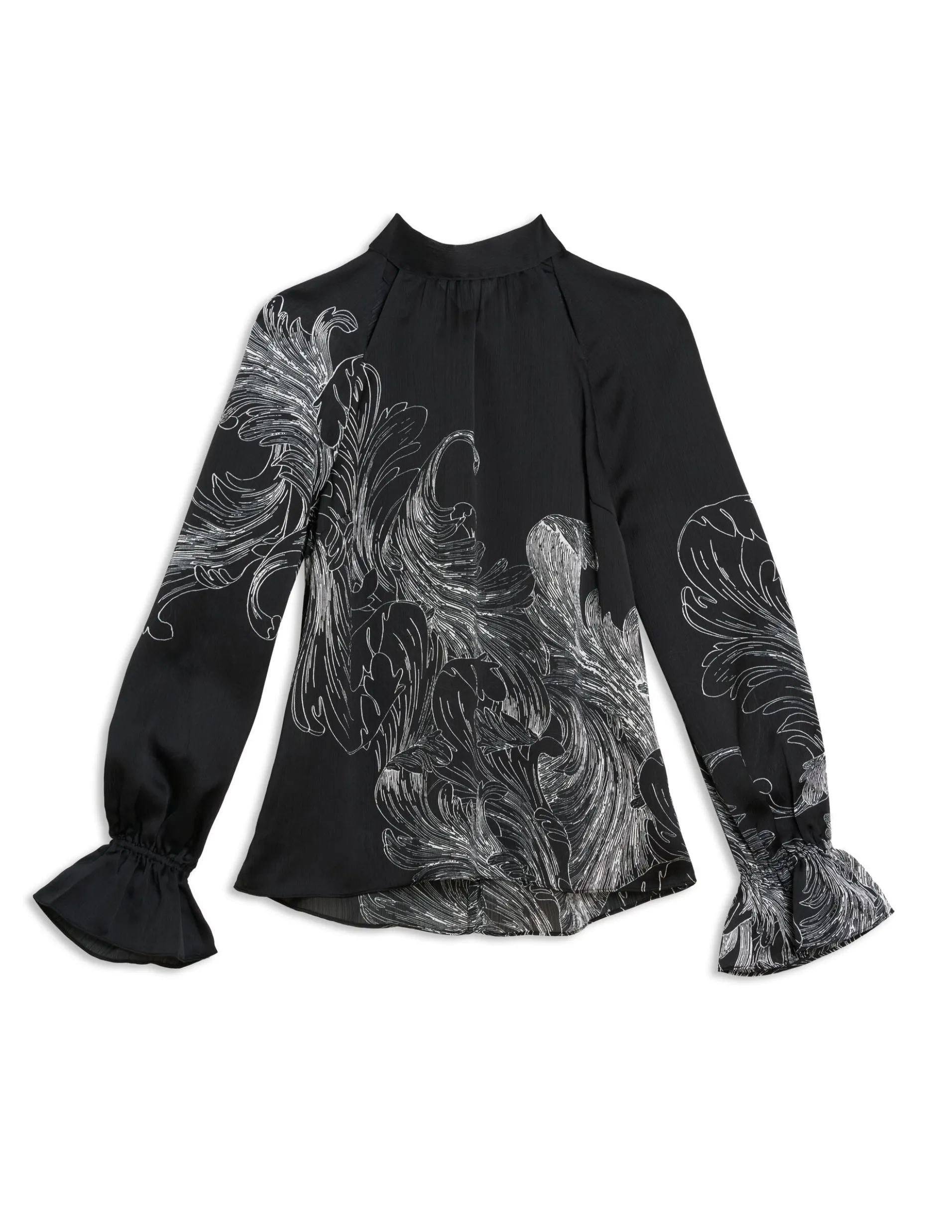 High Neck Long Sleeve Blouse