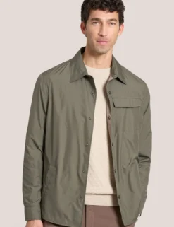 Houndstooth Cotton Blend Coach Jacket