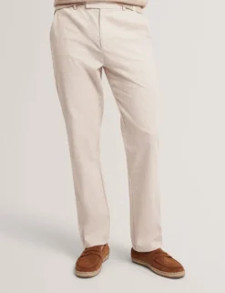 Houndstooth Cotton Linen Tapered Trousers