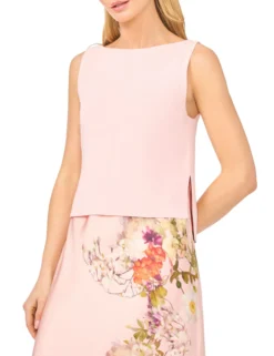 2-in-1 Knit Tank Floral Midi Dress