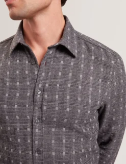 Jacquard Check Woven Long Sleeve Shirt
