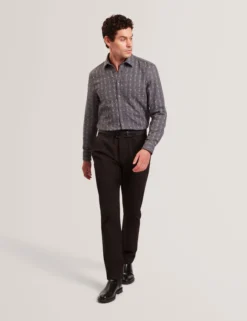 Jacquard Check Woven Long Sleeve Shirt