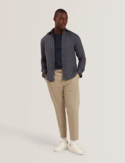 Jacquard Check Woven Long Sleeve Shirt