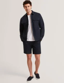 Jacquard Dotted Texture Utility Overshirt