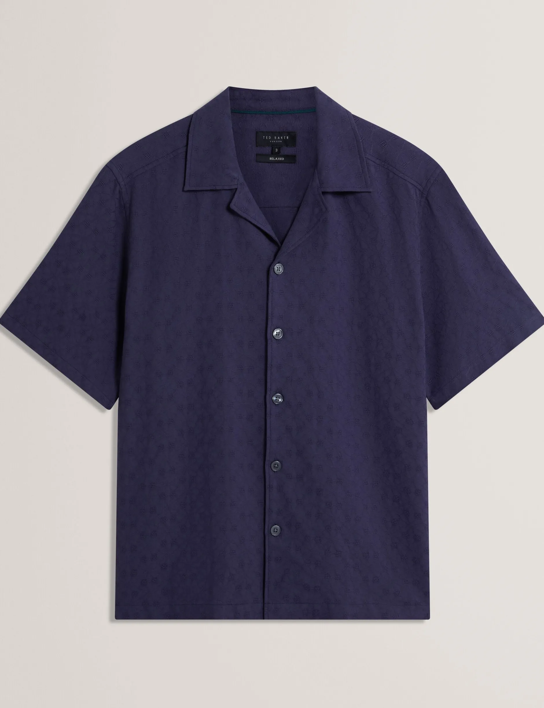 Jacquard Floral Cotton Short Sleeve Shirt
