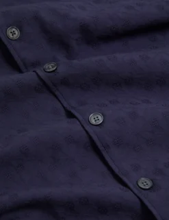 Jacquard Floral Cotton Short Sleeve Shirt