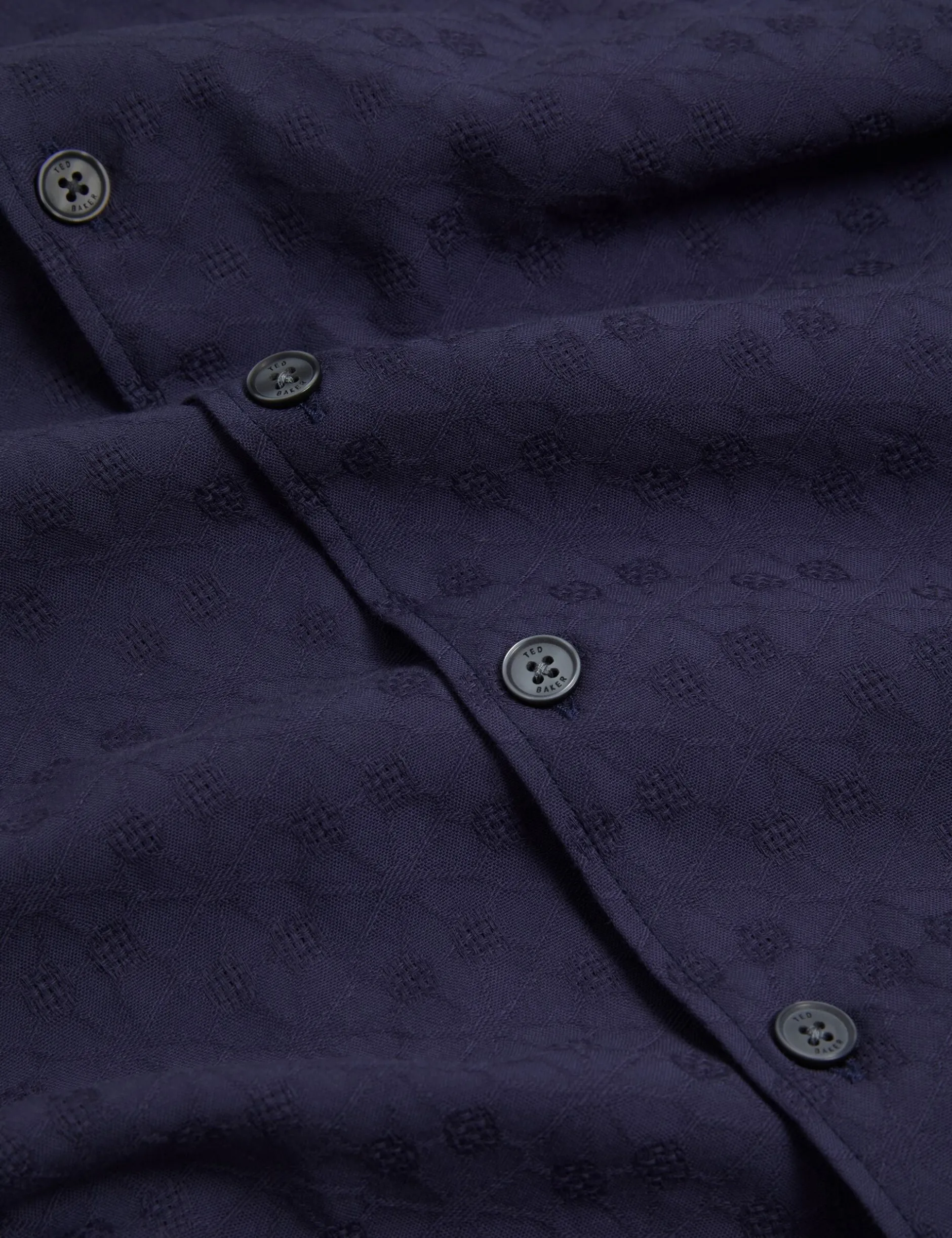 Jacquard Floral Cotton Short Sleeve Shirt