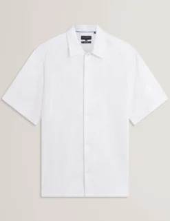 Jacquard Leaf Texture Short Sleeve Shirt