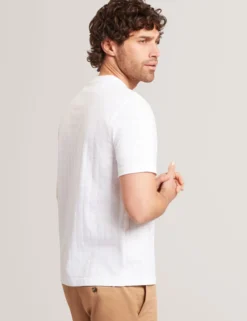 Jacquard Textured Grid Cotton T-Shirt