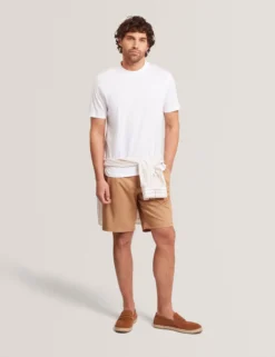 Jacquard Textured Grid Cotton T-Shirt