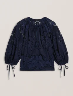 Lace 3/4 Balloon Sleeve Blouse