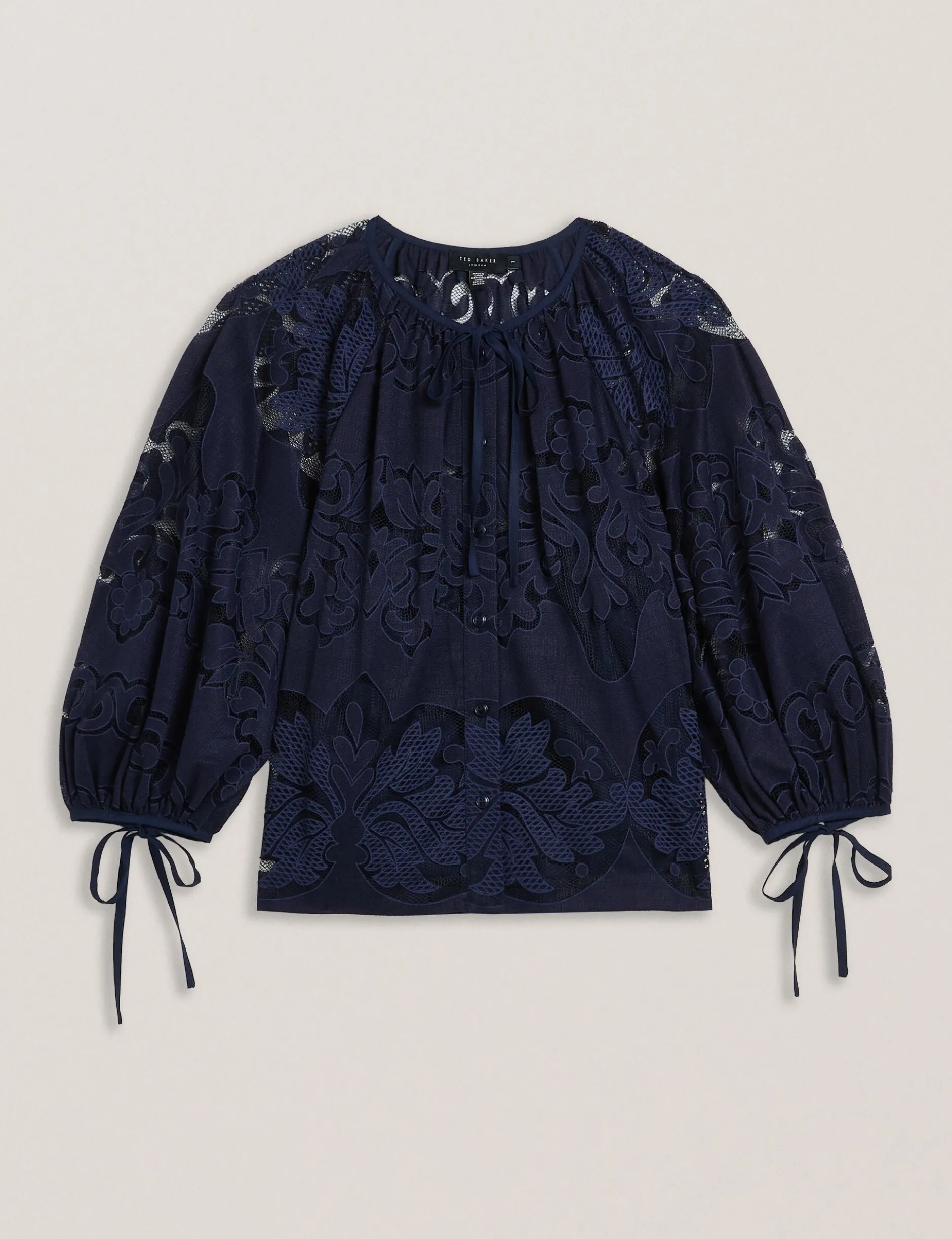 Lace 3/4 Balloon Sleeve Blouse