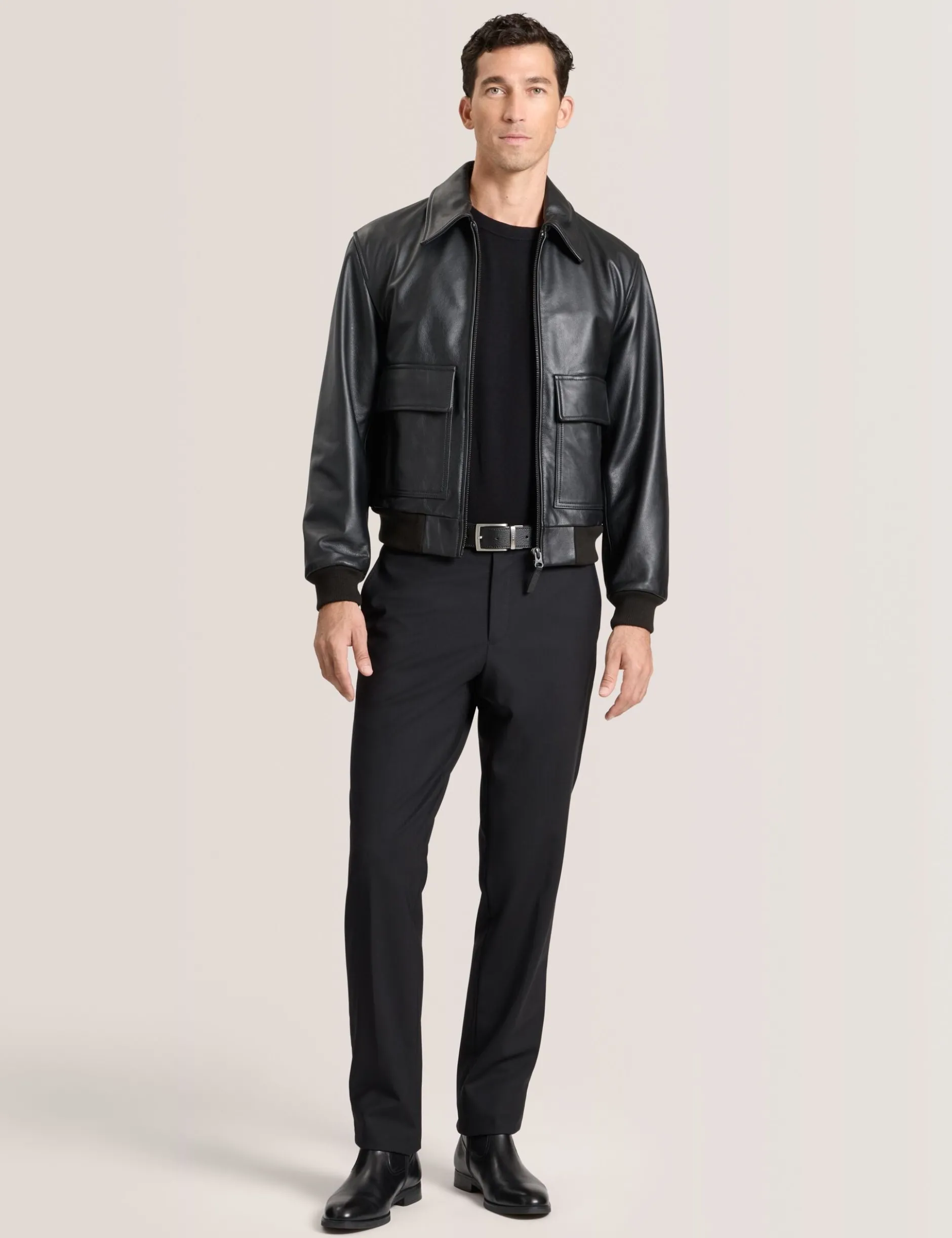 Leather Bomber Jacket